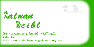 kalman weibl business card